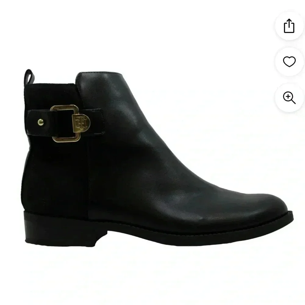 Tommy Hilfiger Inella black closed toe ankle booties sz 8 nwob